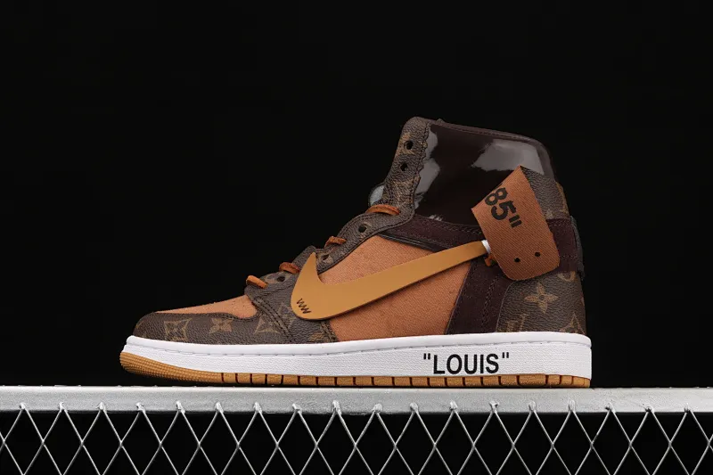 All Categories Air Jordan Jordan Series Basketball Shoes Air Jordan 1 High Air Jordan 1 AJ1 Joe 1 Donkey Brand Co-branded Customized Model #With Presbyopia Suitcase Made of Leather Exclusive Logo Covered Shoe Body Very High Style